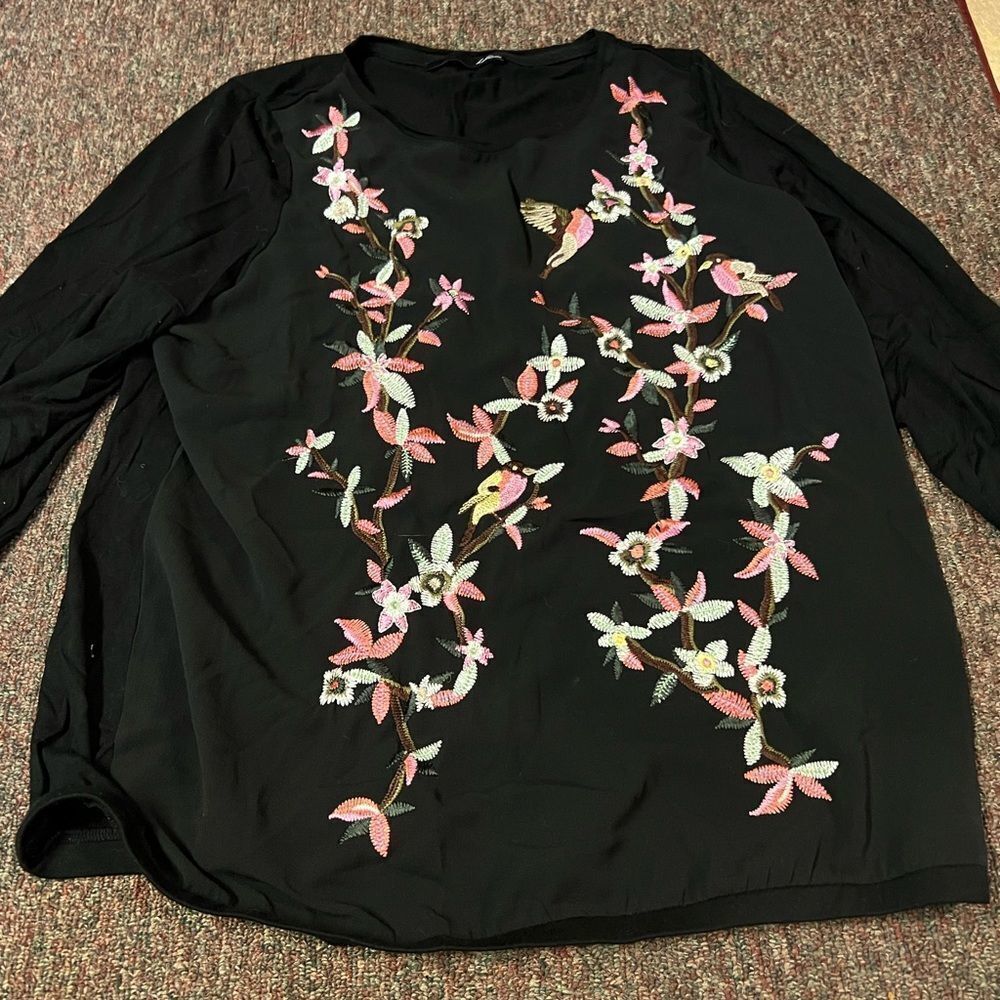 Lecomte floral bird‎ blouse 12